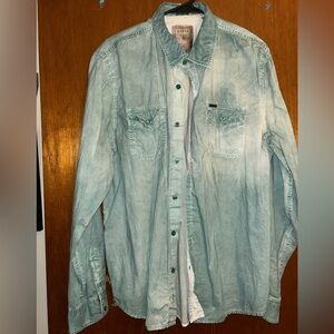 Guess light Blue Button Down XL